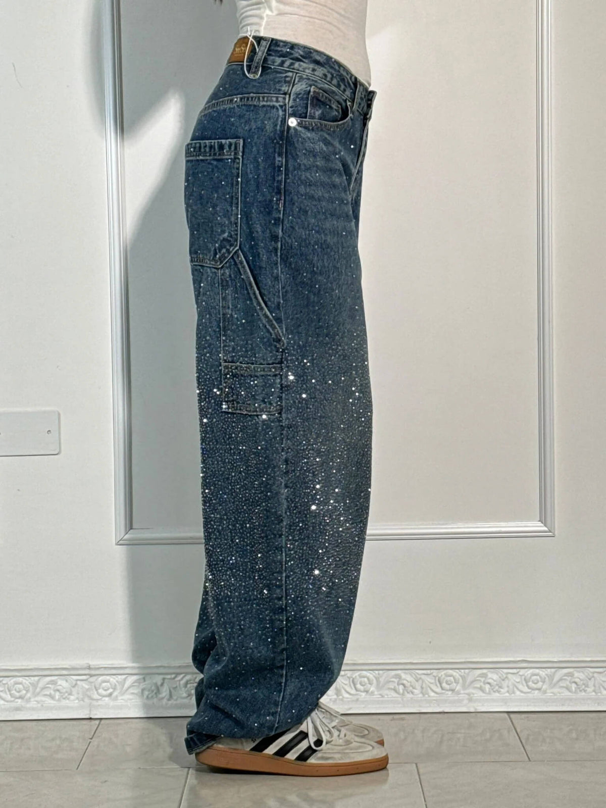 MHIYA | Vintage Crystal Straight Jeans