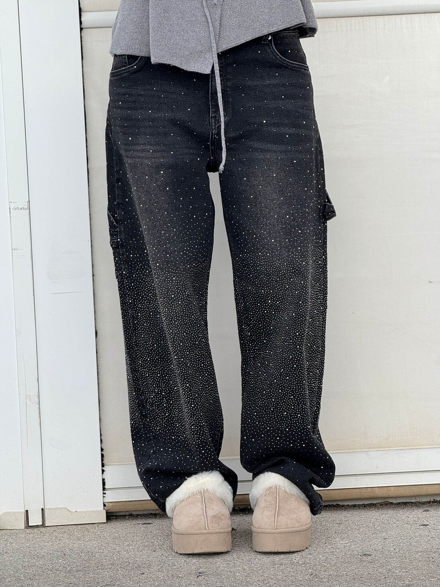 MHIYA | Vintage Crystal Straight Jeans