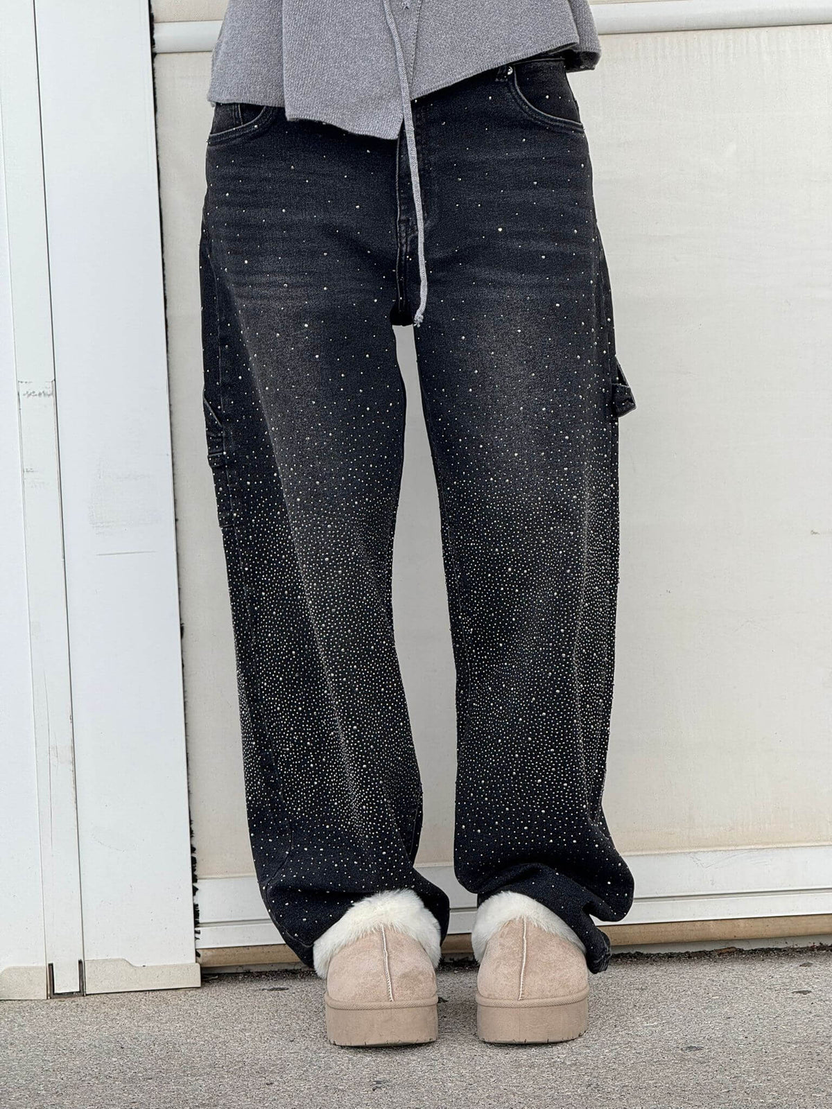 MHIYA | Vintage Crystal Straight Jeans