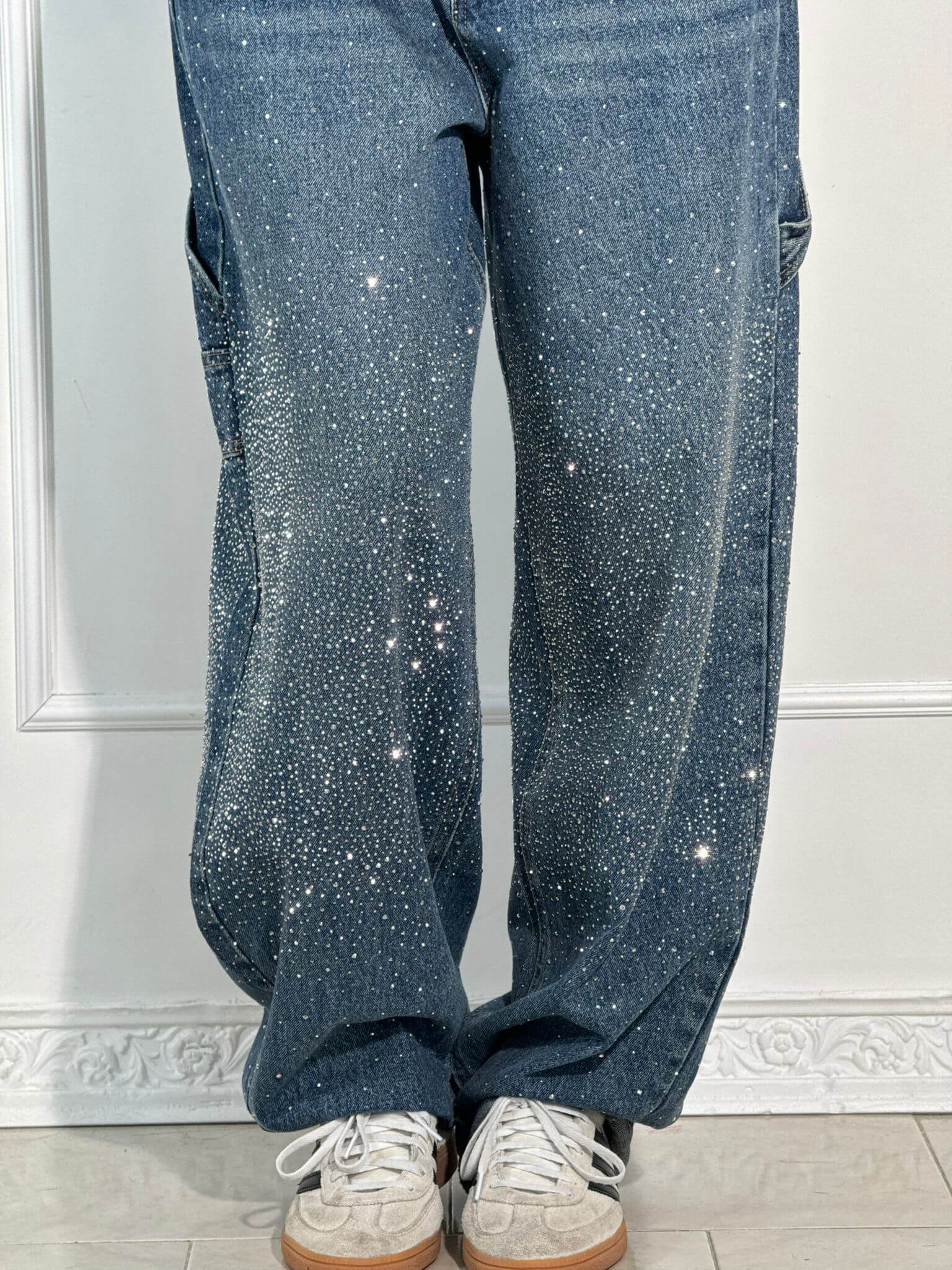 MHIYA | Vintage Crystal Straight Jeans