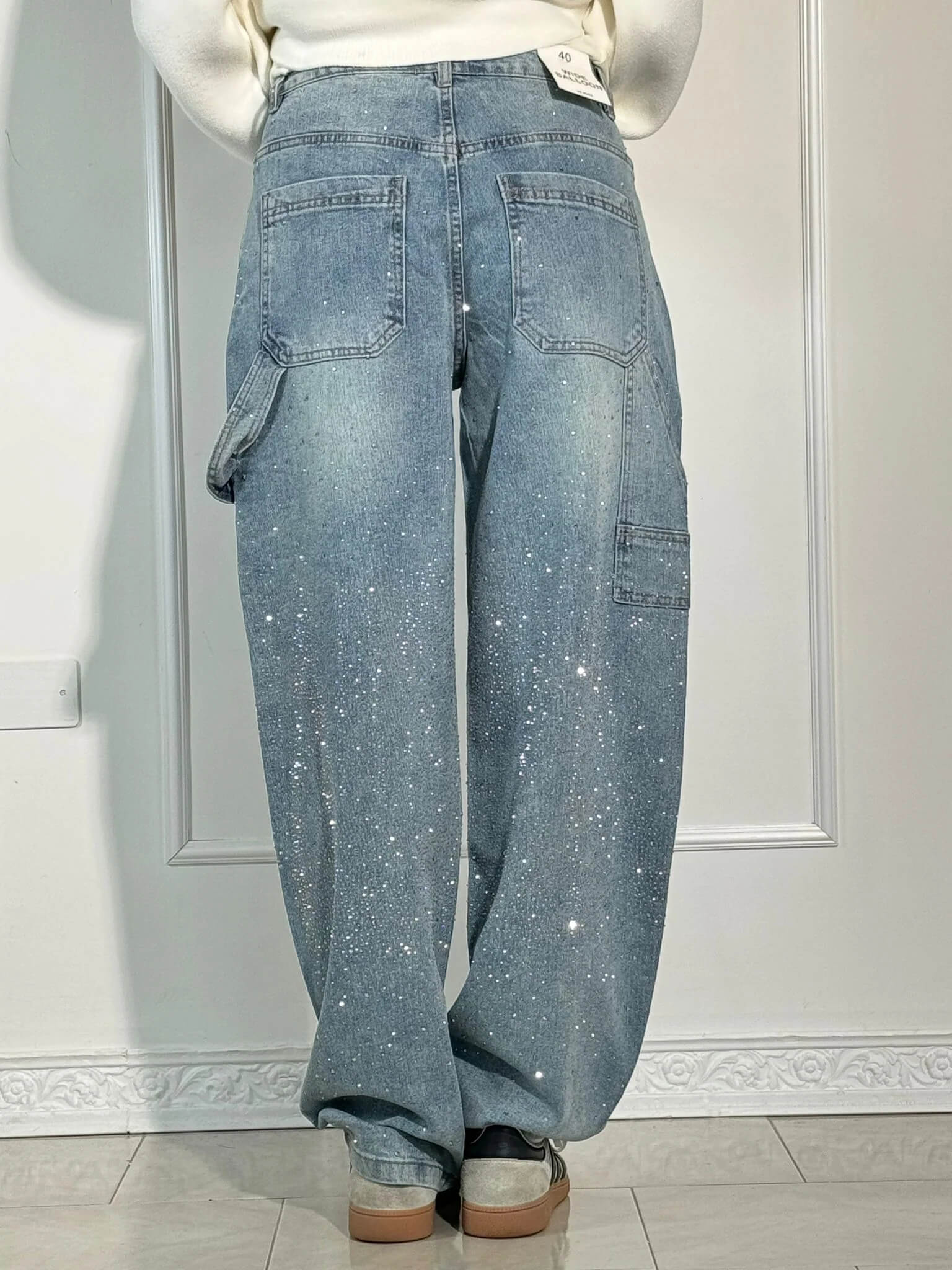 MHIYA | Vintage Crystal Straight Jeans