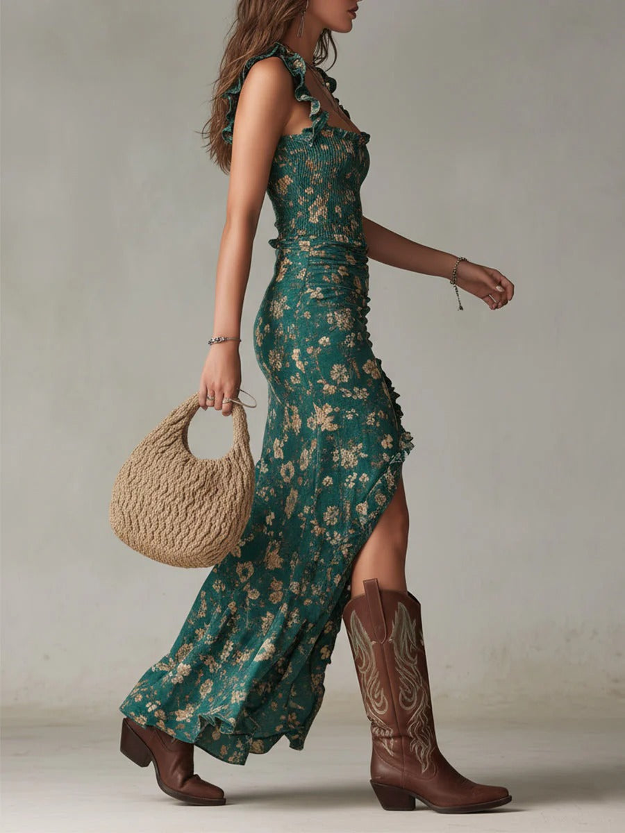 ZARA | Retro Boho Maxi Dress