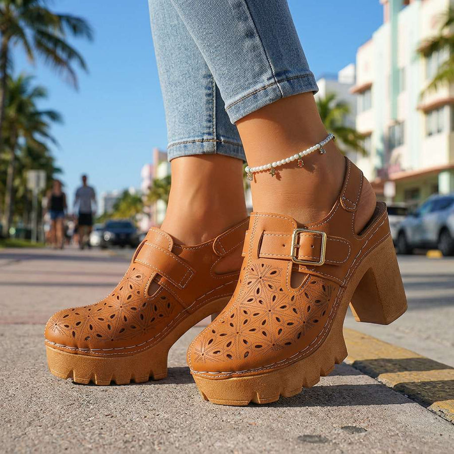 MELIA | Platform Buckle Clogs