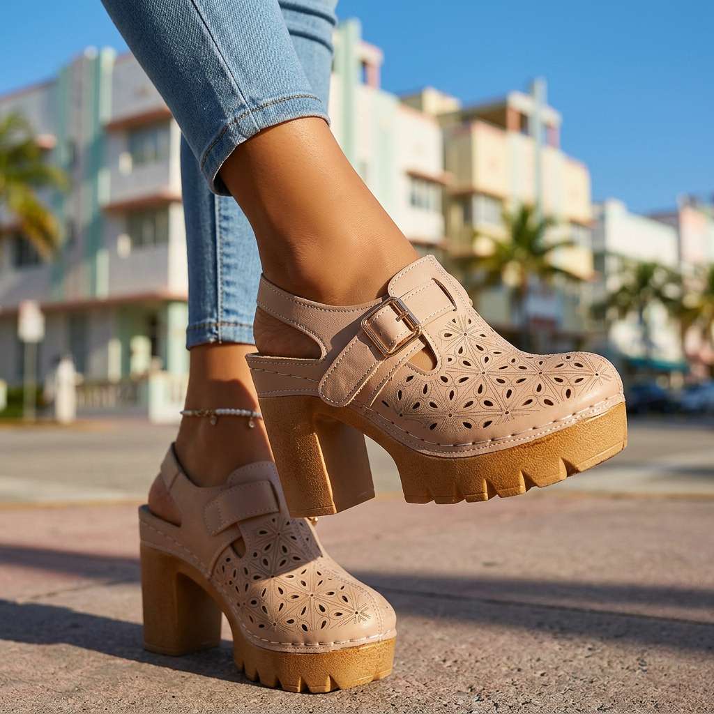 MELIA | Platform Buckle Clogs
