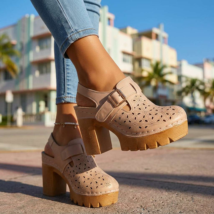 MELIA | Platform Buckle Clogs