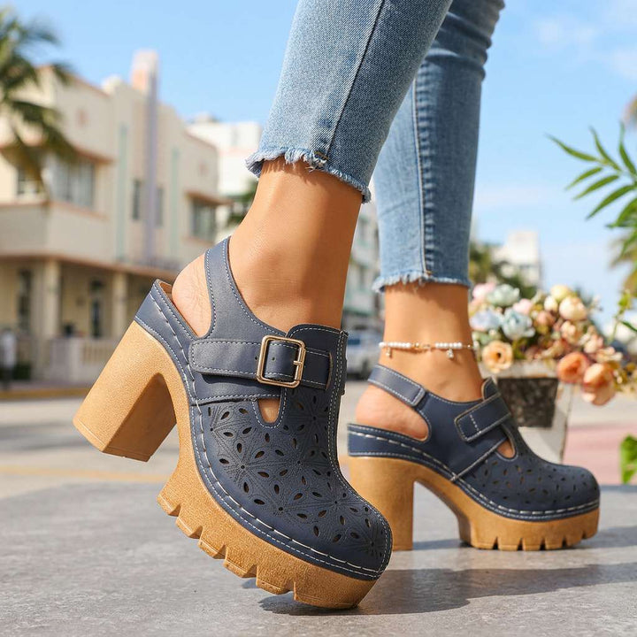 MELIA | Platform Buckle Clogs