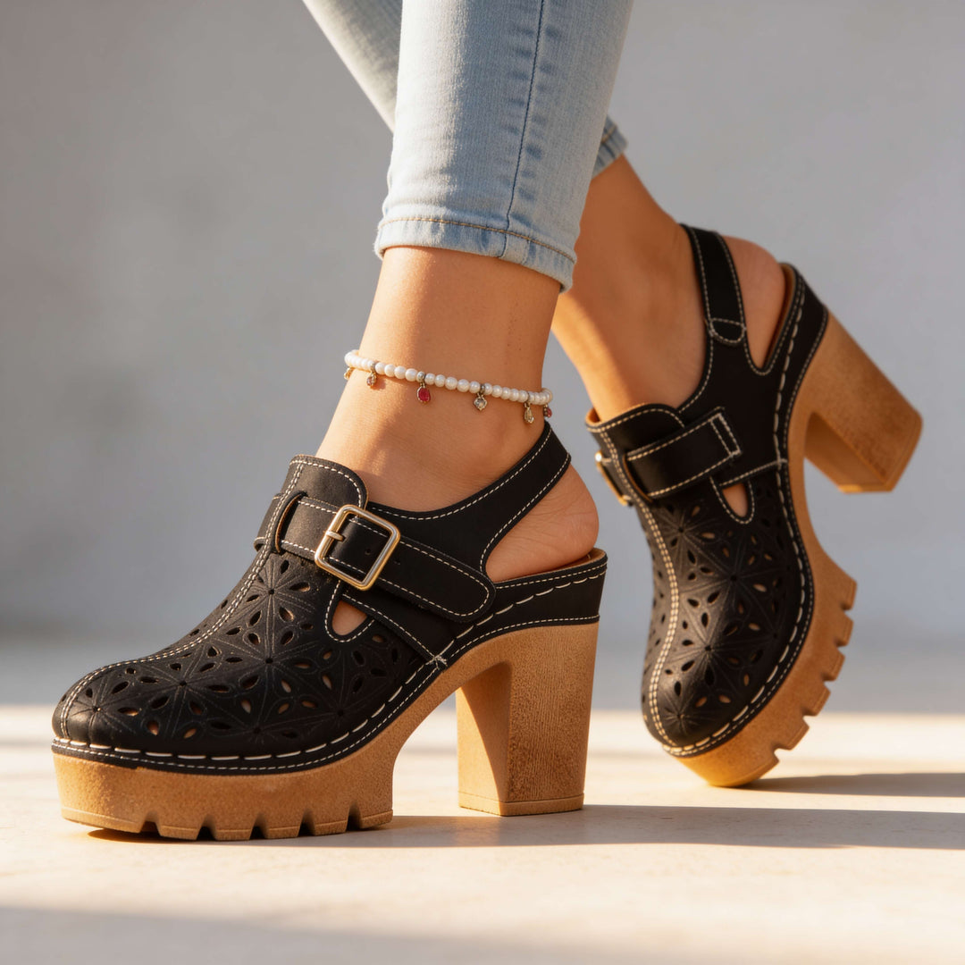 MELIA | Platform Buckle Clogs
