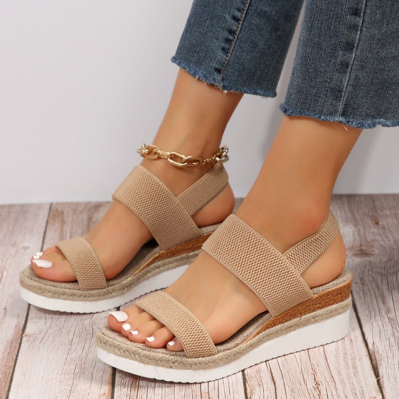 VELA | Comfortable Stretch Strap Platform Sandals