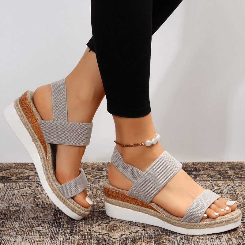 VELA | Comfortable Stretch Strap Platform Sandals