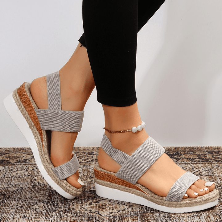 VELA | Comfortable Stretch Strap Platform Sandals