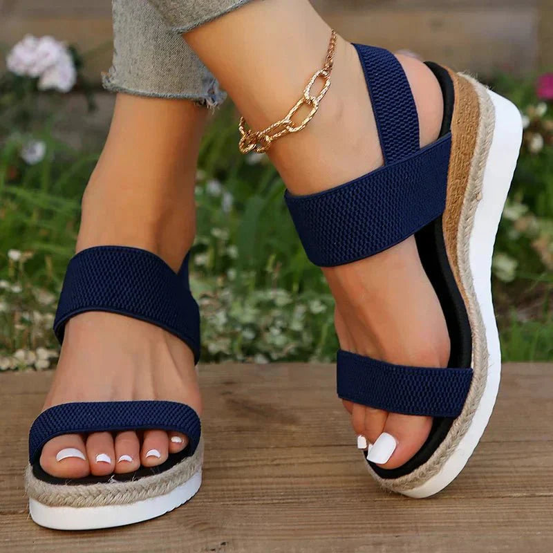VELA | Comfortable Stretch Strap Platform Sandals