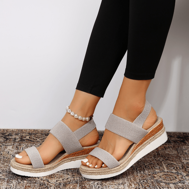 VELA | Comfortable Stretch Strap Platform Sandals