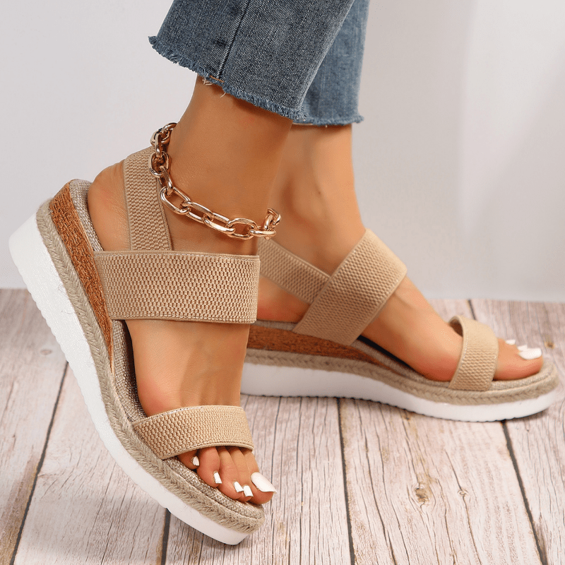 VELA | Comfortable Stretch Strap Platform Sandals
