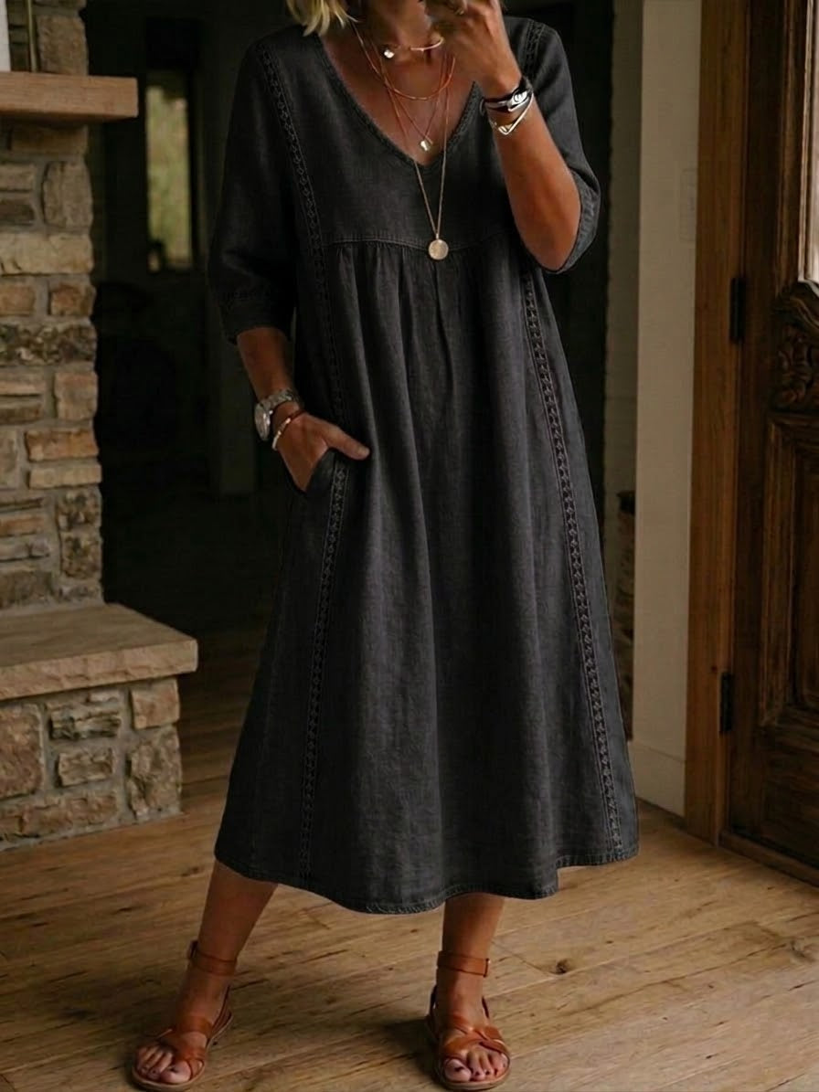 VIRELLA | Loose Dress with Lace Details