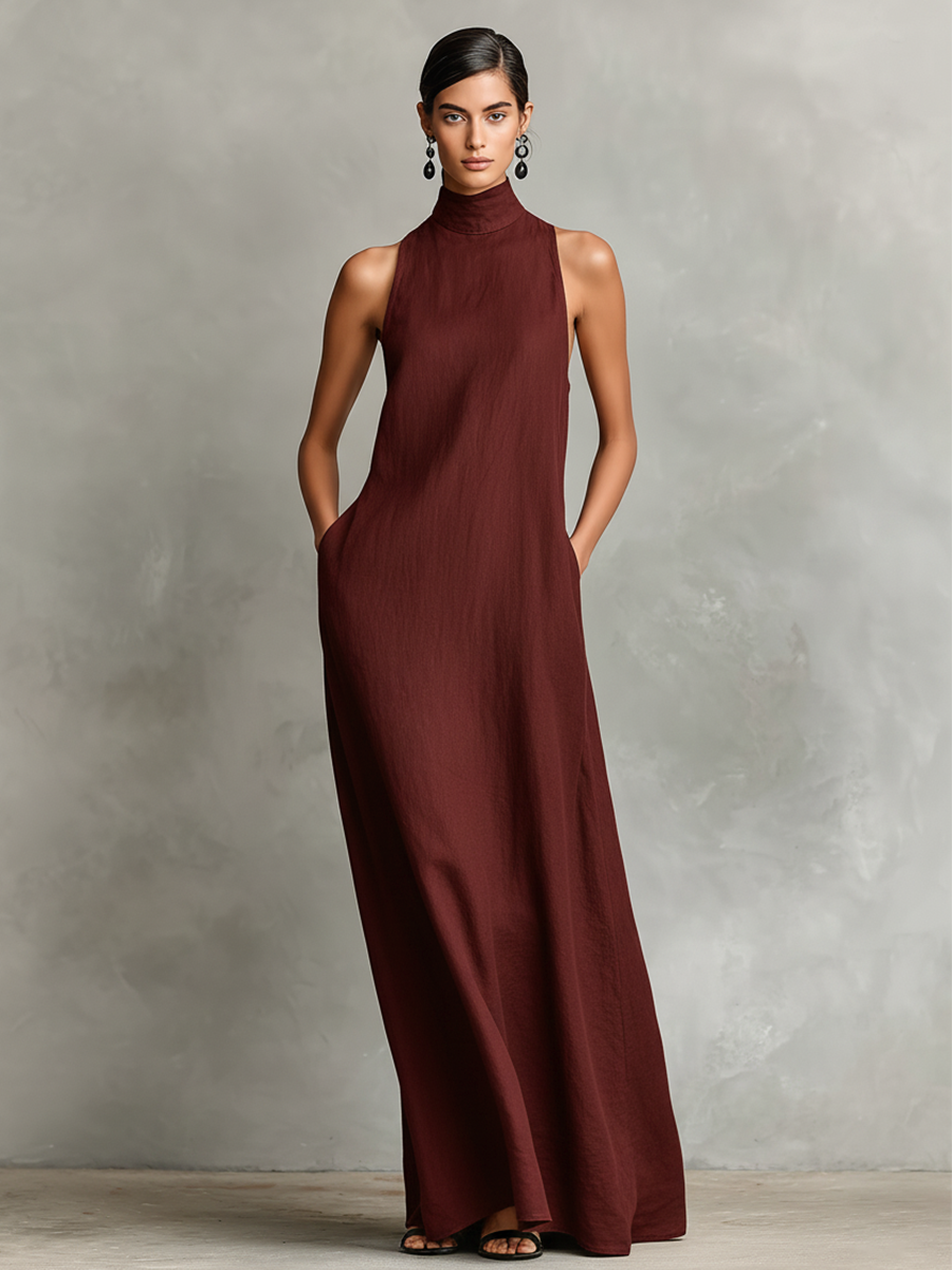 CHIARA | High-Neck Maxi Dress